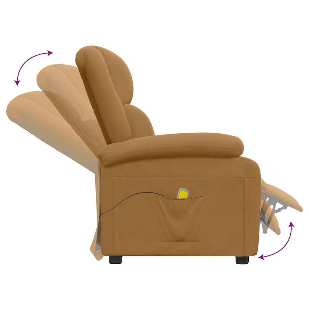 Massagestoel fluweel bruin is nu te koop bij PeponiXL, paradijselijk wonen!