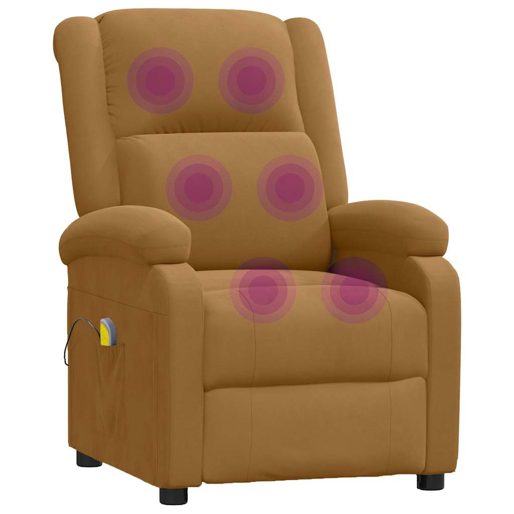 Massagestoel fluweel bruin is nu te koop bij PeponiXL, paradijselijk wonen!