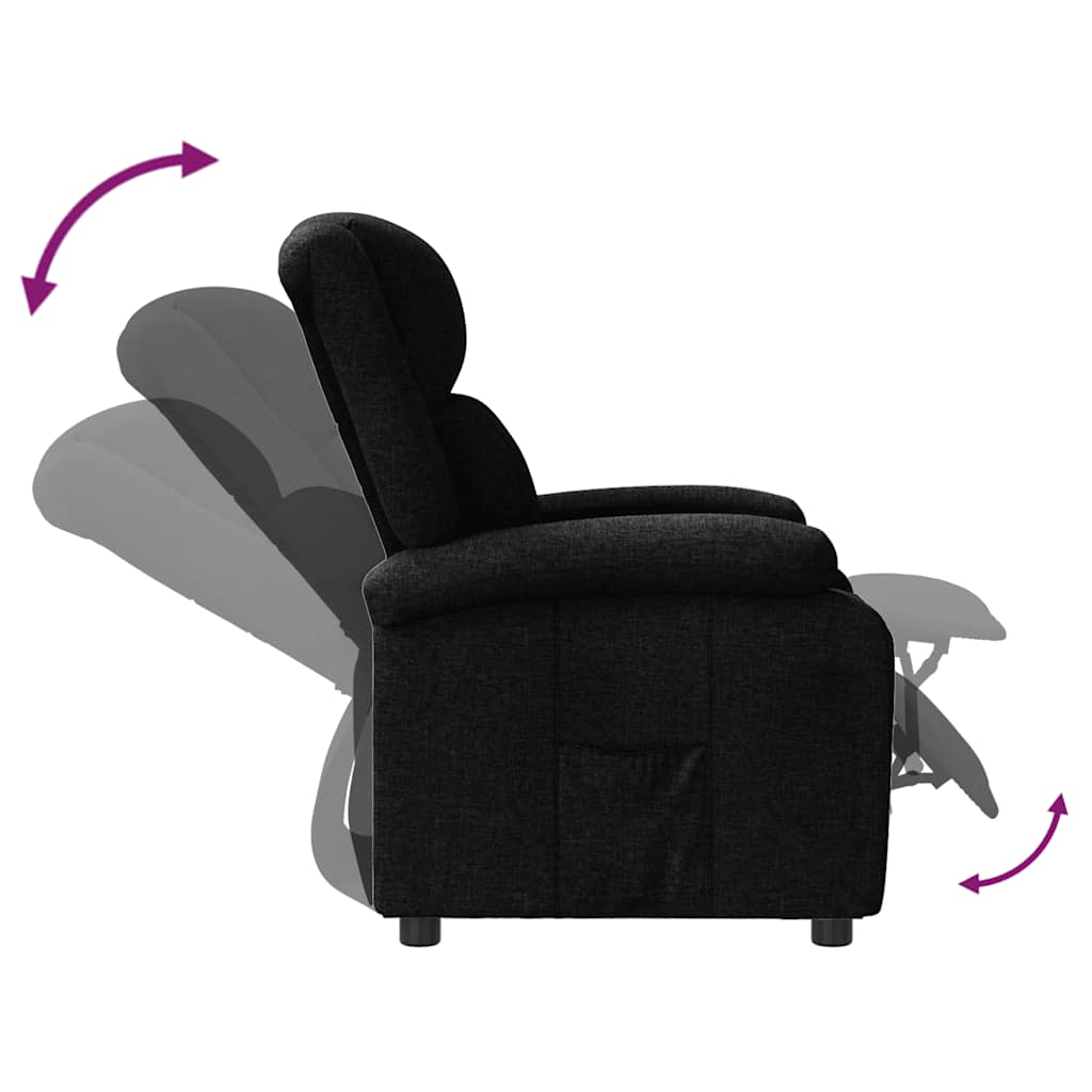 Fauteuil verstelbaar stof zwart is nu te koop bij PeponiXL, paradijselijk wonen!