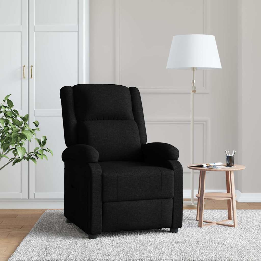 Fauteuil verstelbaar stof zwart is nu te koop bij PeponiXL, paradijselijk wonen!
