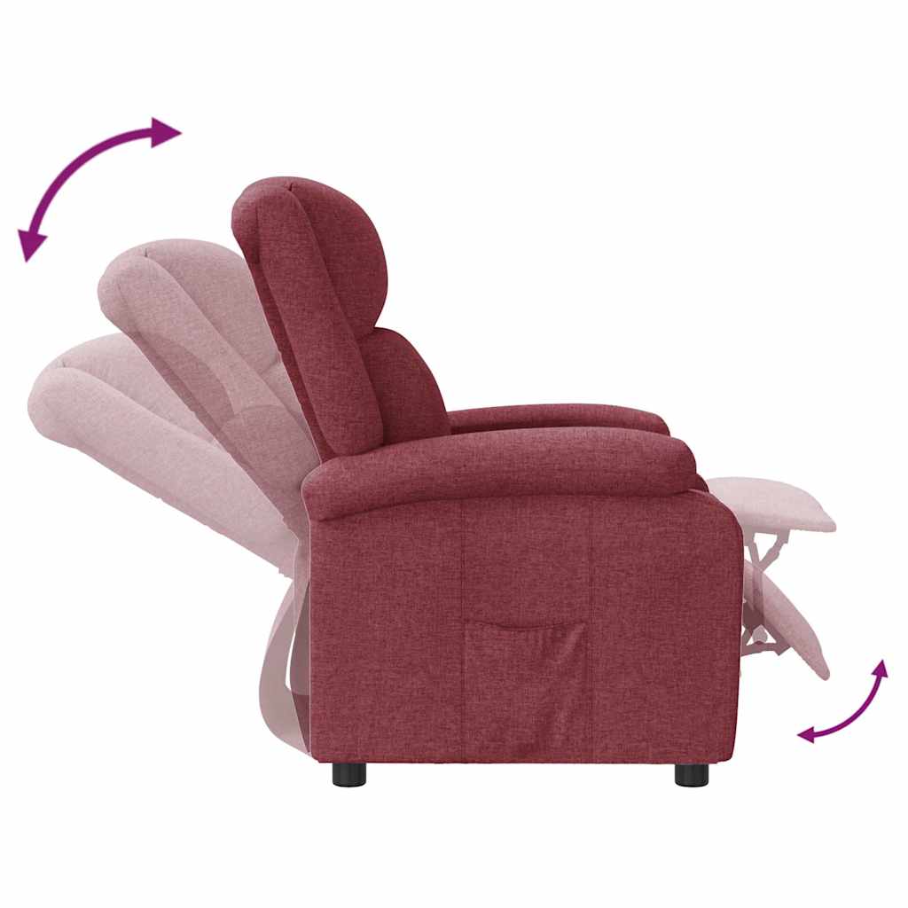 Fauteuil verstelbaar stof wijnrood is nu te koop bij PeponiXL, paradijselijk wonen!