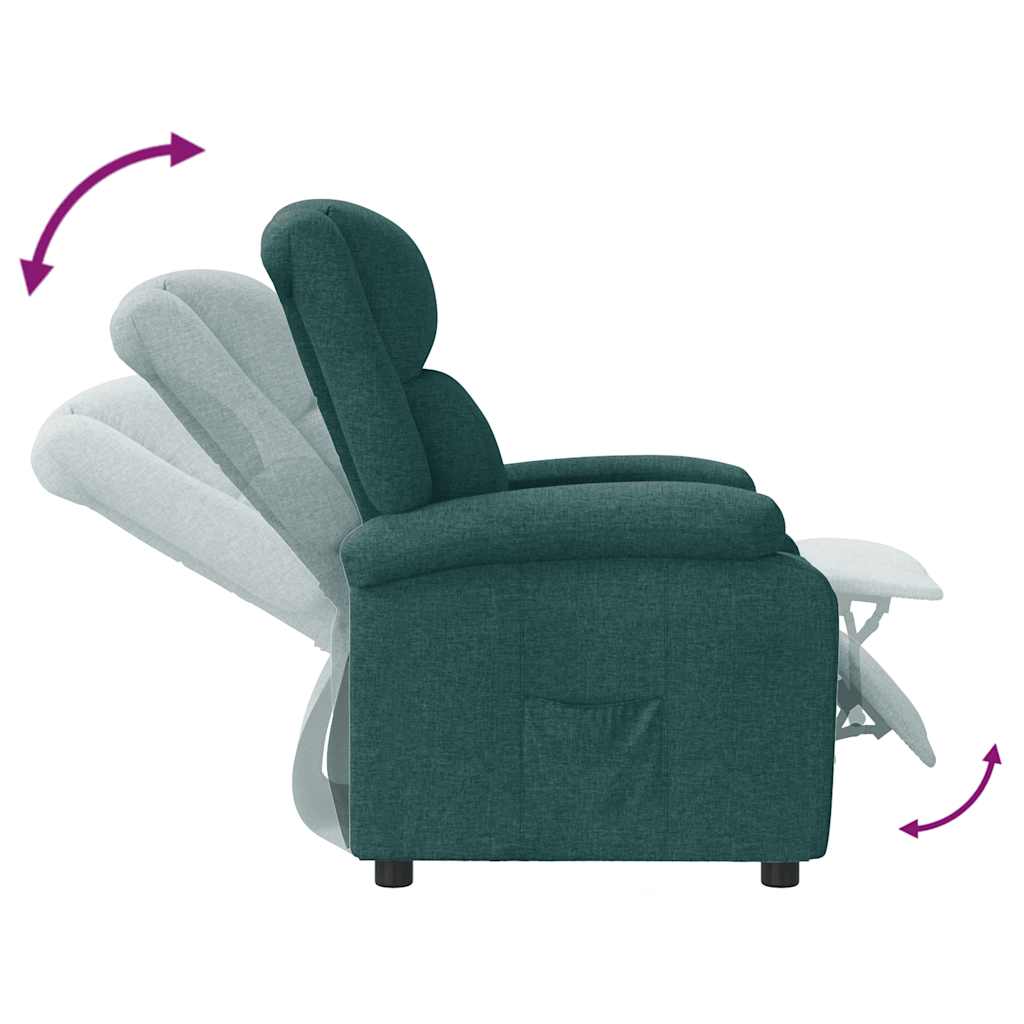 Fauteuil verstelbaar stof donkergroen is nu te koop bij PeponiXL, paradijselijk wonen!