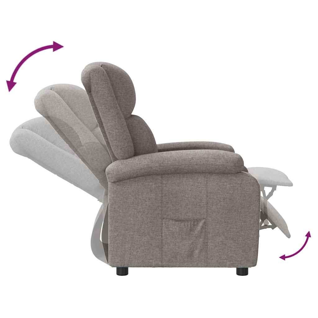 Fauteuil verstelbaar stof taupe is nu te koop bij PeponiXL, paradijselijk wonen!