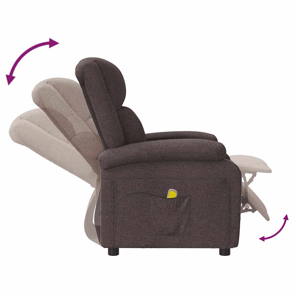 Massagestoel stof donkerbruin is nu te koop bij PeponiXL, paradijselijk wonen!