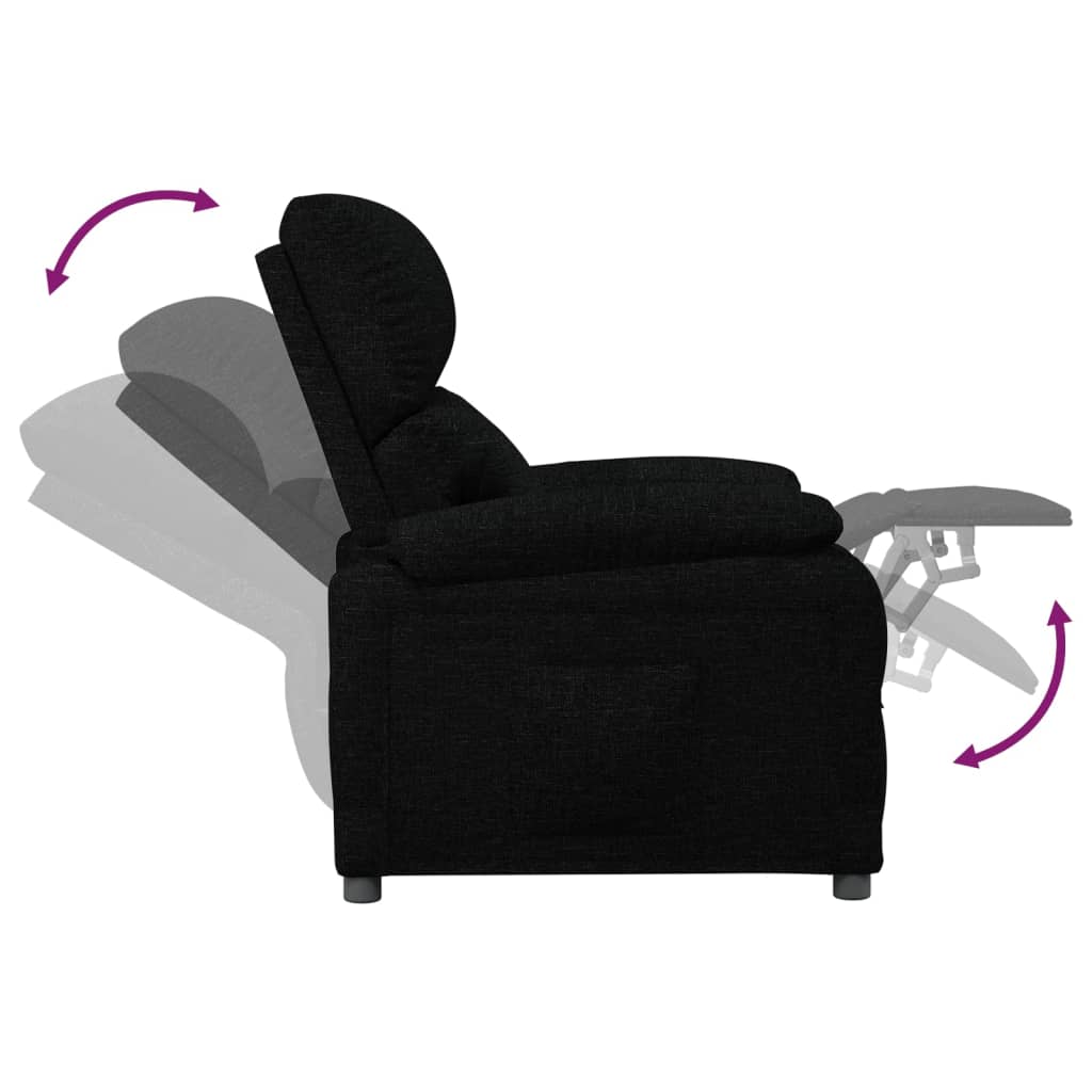 Fauteuil verstelbaar stof zwart is nu te koop bij PeponiXL, paradijselijk wonen!