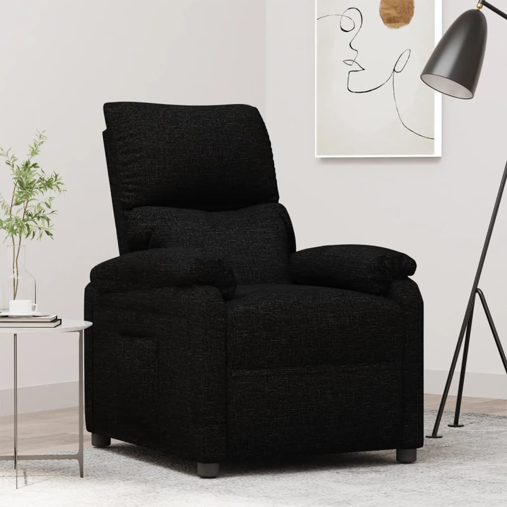 Fauteuil verstelbaar stof zwart is nu te koop bij PeponiXL, paradijselijk wonen!