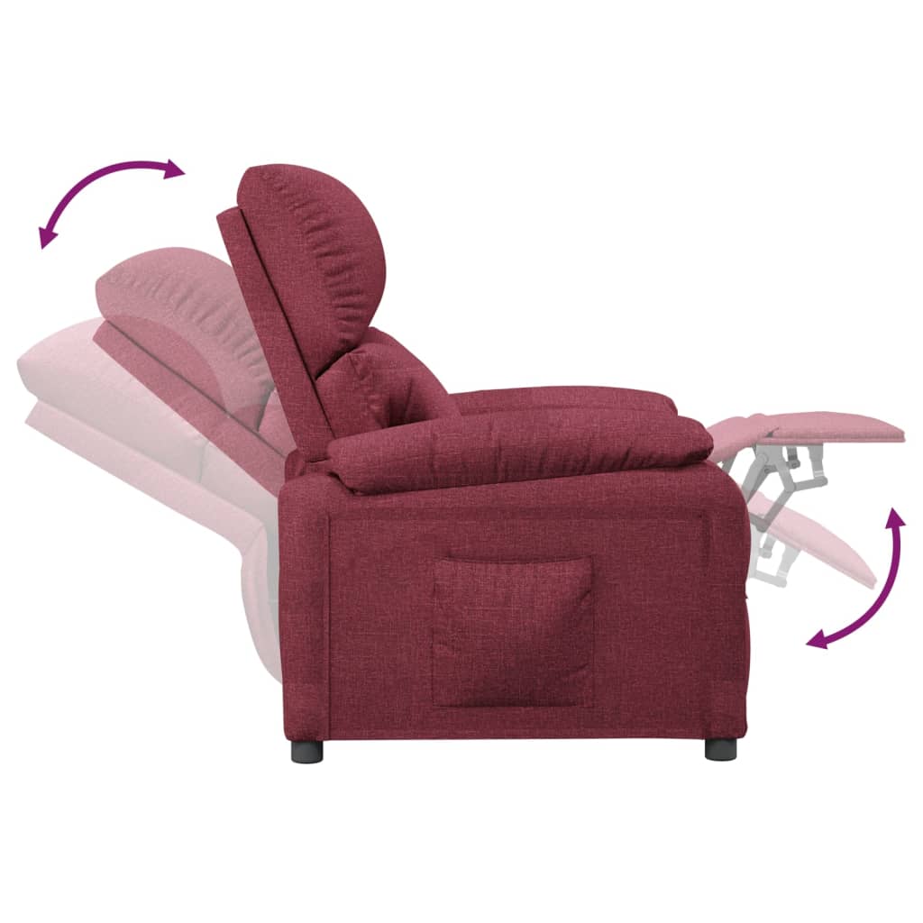 Fauteuil verstelbaar stof wijnrood is nu te koop bij PeponiXL, paradijselijk wonen!