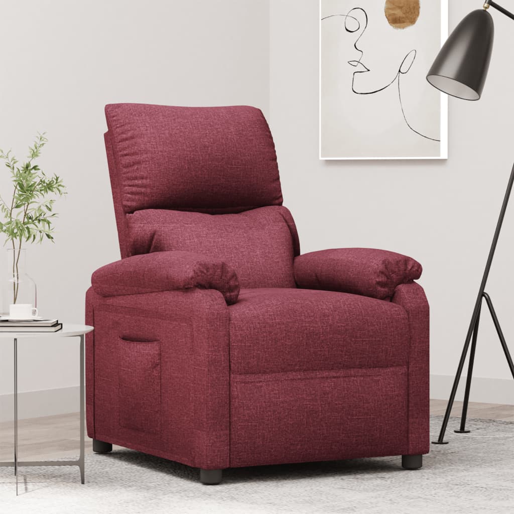 Fauteuil verstelbaar stof wijnrood is nu te koop bij PeponiXL, paradijselijk wonen!