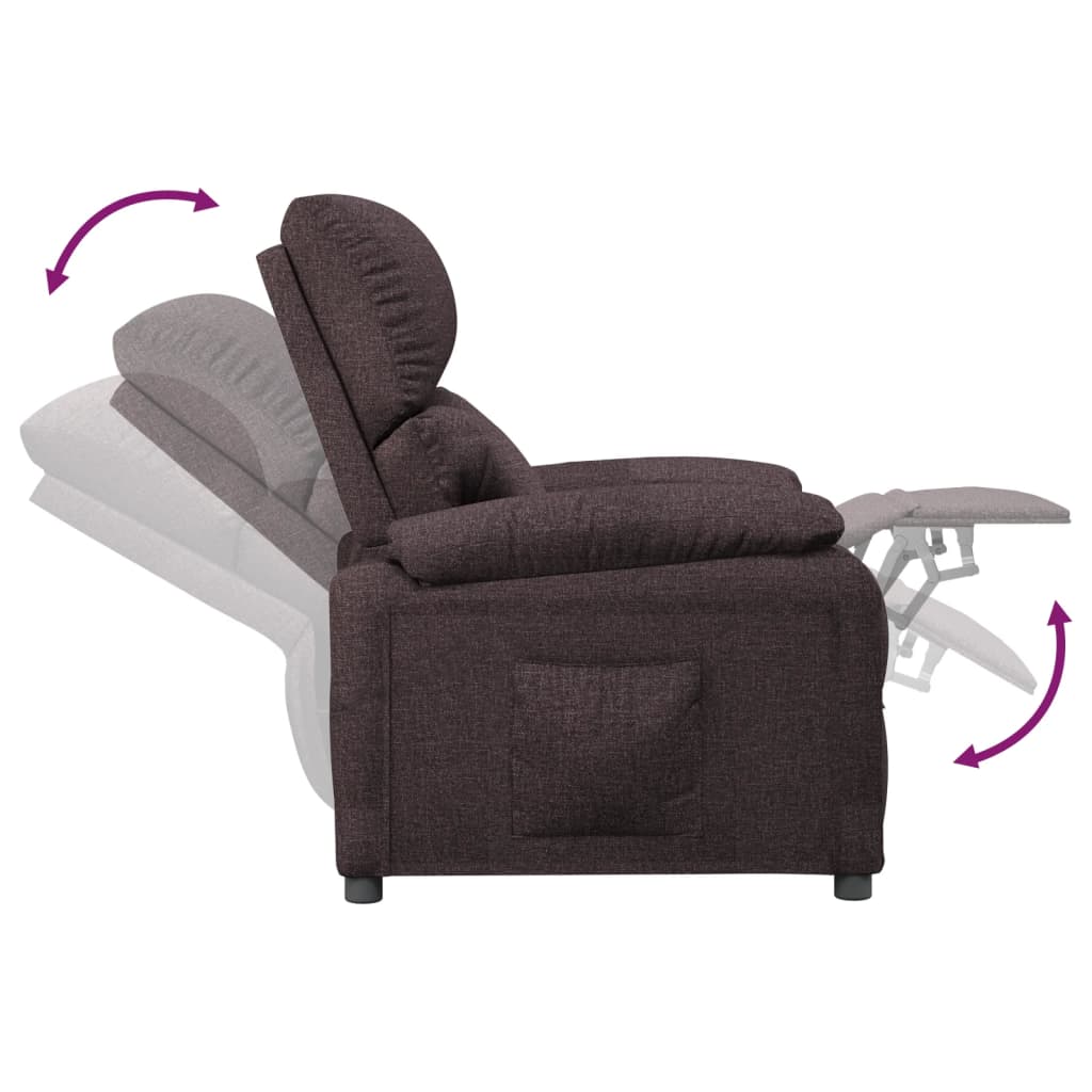 Fauteuil verstelbaar stof donkerbruin is nu te koop bij PeponiXL, paradijselijk wonen!