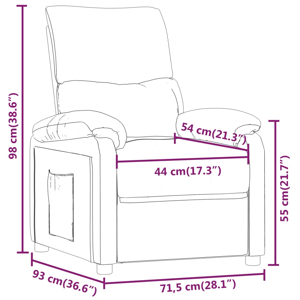 Fauteuil verstelbaar stof donkerbruin is nu te koop bij PeponiXL, paradijselijk wonen!