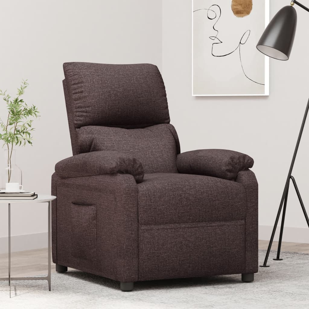 Fauteuil verstelbaar stof donkerbruin is nu te koop bij PeponiXL, paradijselijk wonen!