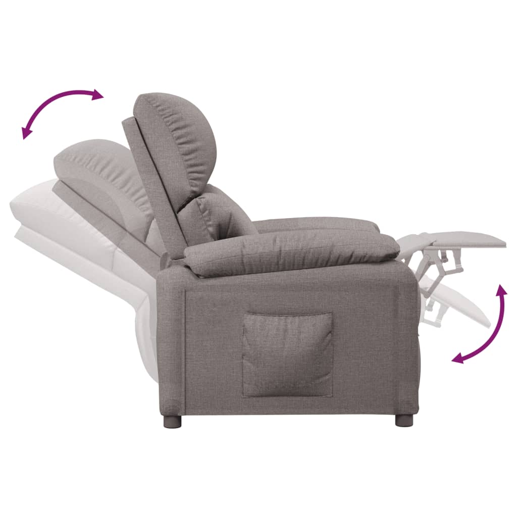 Fauteuil verstelbaar stof taupe is nu te koop bij PeponiXL, paradijselijk wonen!