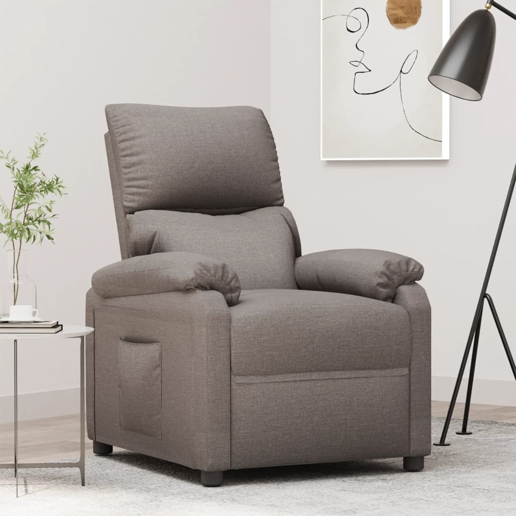 Fauteuil verstelbaar stof taupe is nu te koop bij PeponiXL, paradijselijk wonen!