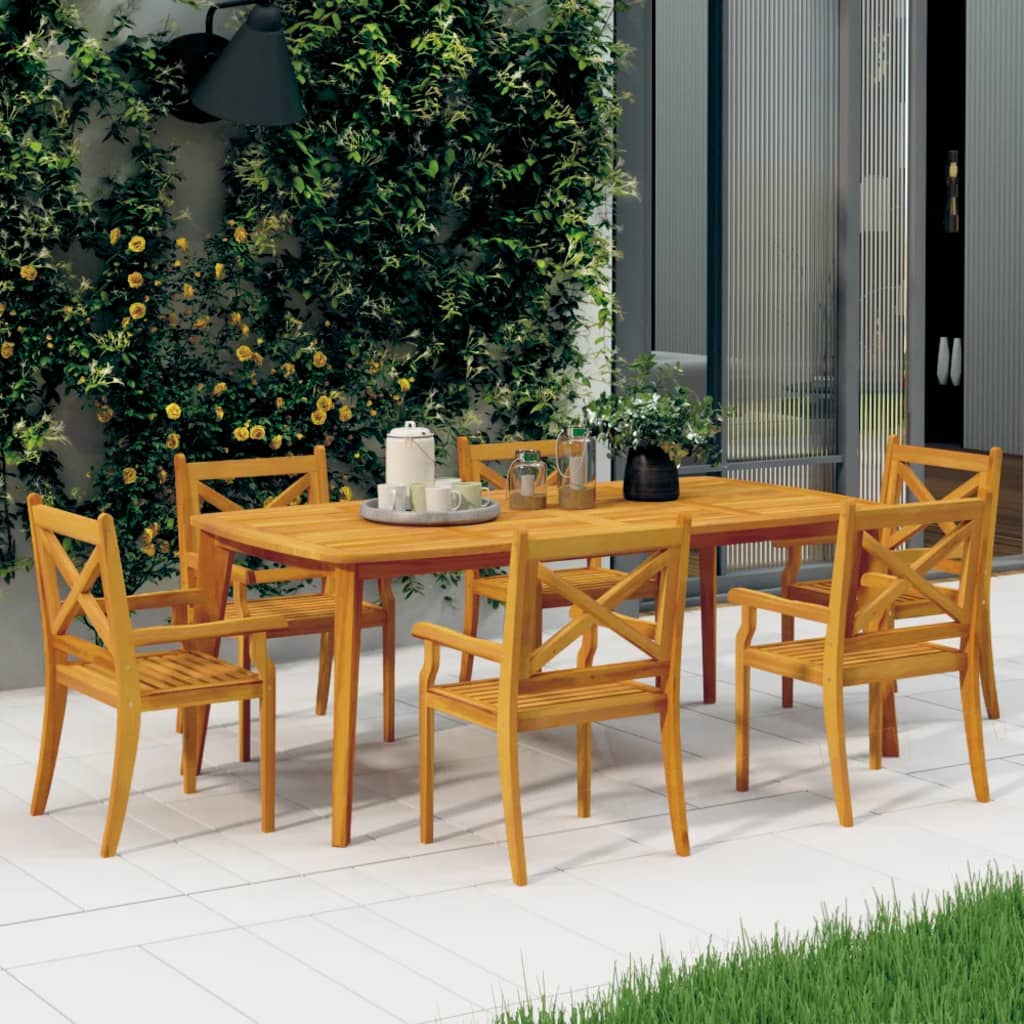 Tuinstoelen 6 st massief acaciahout is nu te koop bij PeponiXL, paradijselijk wonen!