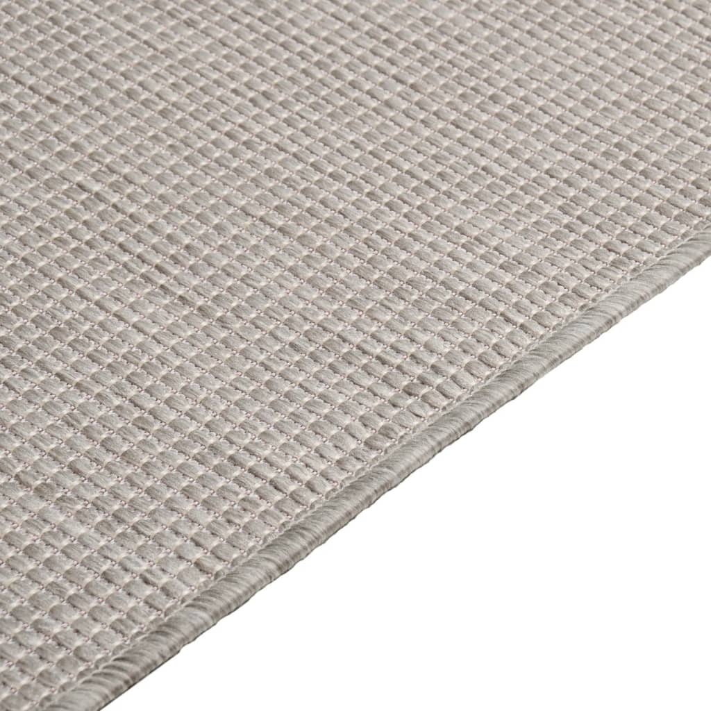 Buitenkleed platgeweven 100x200 cm lichtgrijs