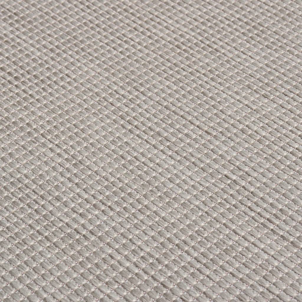 Buitenkleed platgeweven 100x200 cm lichtgrijs