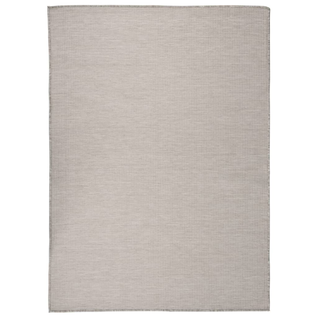 Buitenkleed platgeweven 200x280 cm lichtgrijs