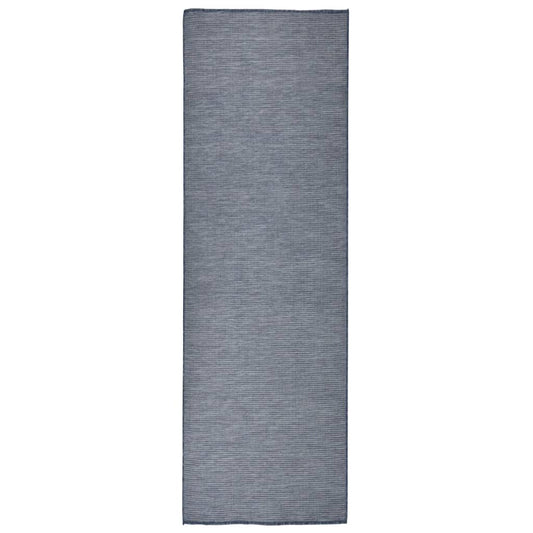 Buitenkleed platgeweven 80x250 cm blauw is nu te koop bij PeponiXL, paradijselijk wonen!