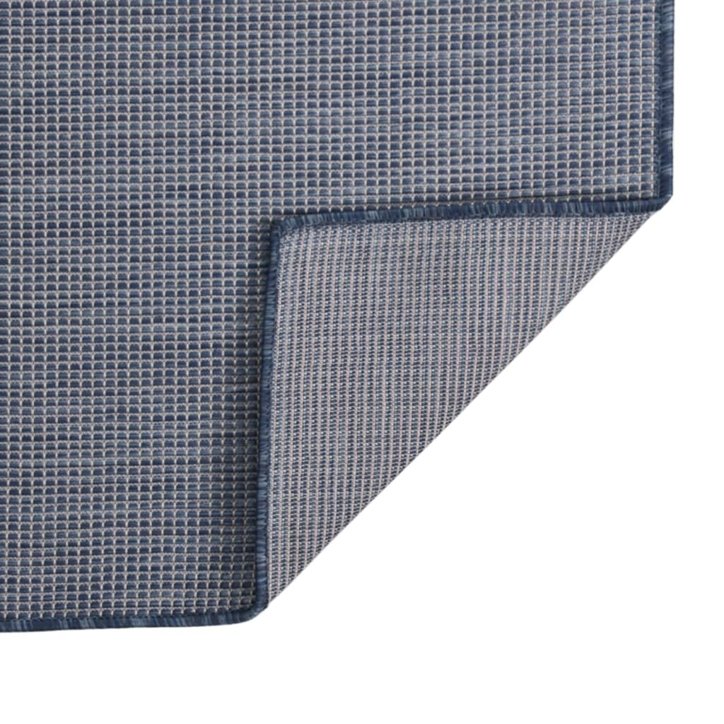Buitenkleed platgeweven 80x250 cm blauw is nu te koop bij PeponiXL, paradijselijk wonen!