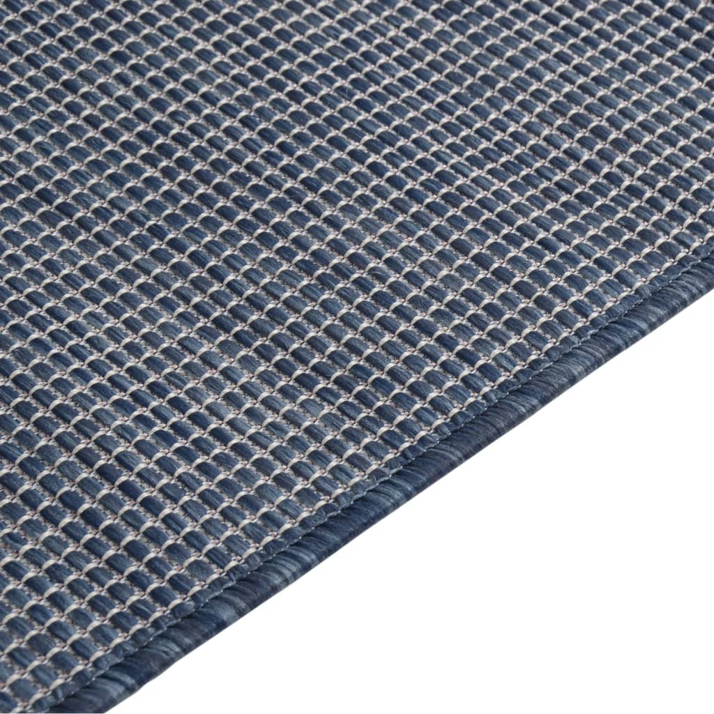 Buitenkleed platgeweven 80x250 cm blauw is nu te koop bij PeponiXL, paradijselijk wonen!