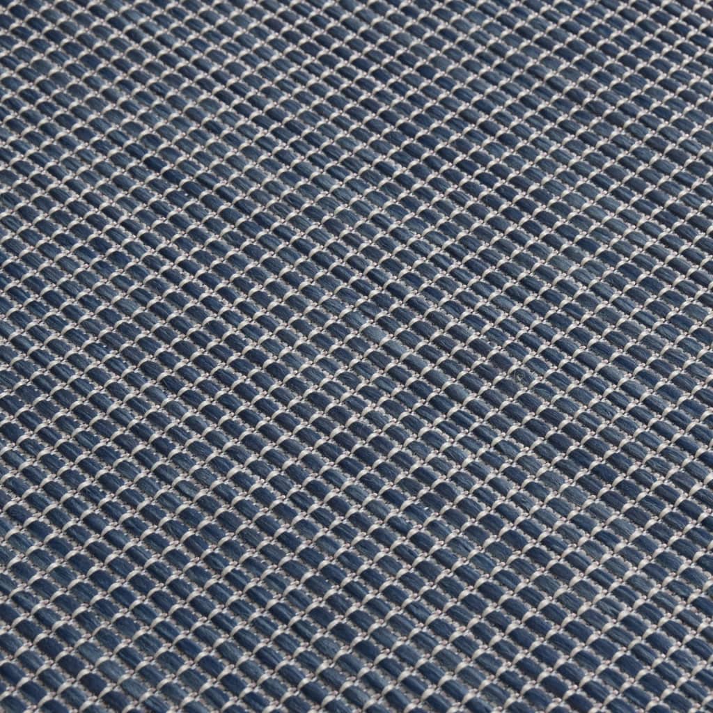 Buitenkleed platgeweven 80x250 cm blauw is nu te koop bij PeponiXL, paradijselijk wonen!