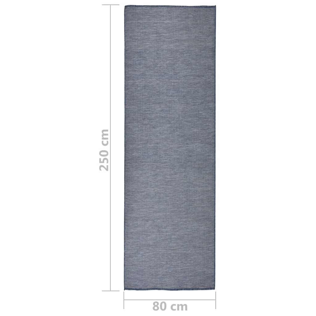 Buitenkleed platgeweven 80x250 cm blauw is nu te koop bij PeponiXL, paradijselijk wonen!