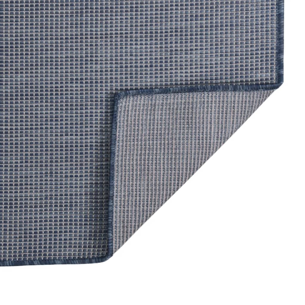 Buitenkleed platgeweven 160x230 cm blauw