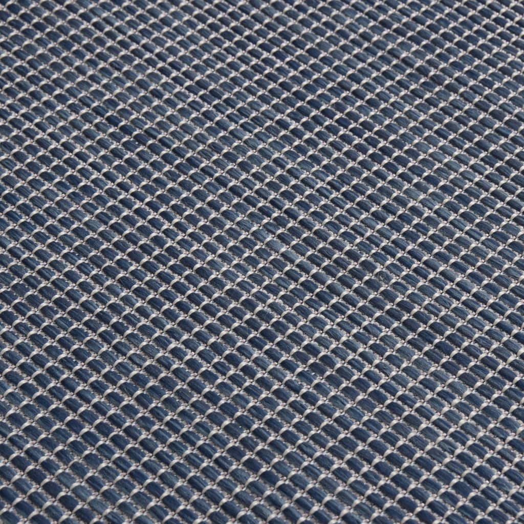 Buitenkleed platgeweven 160x230 cm blauw