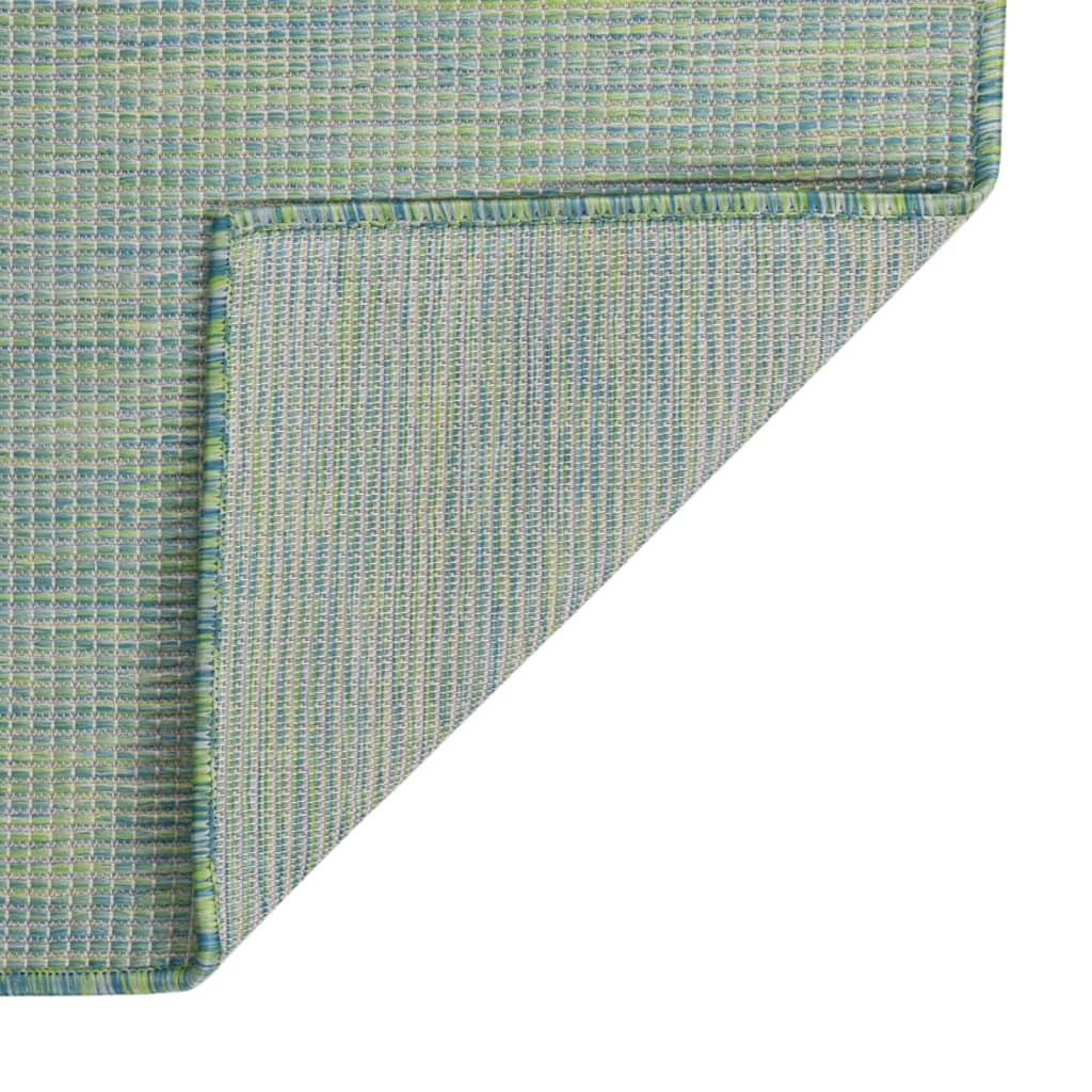 Buitenkleed platgeweven 120x170 cm turquoise