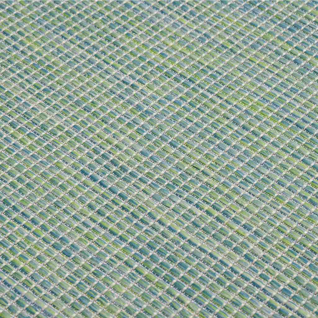 Buitenkleed platgeweven 160x230 cm turquoise