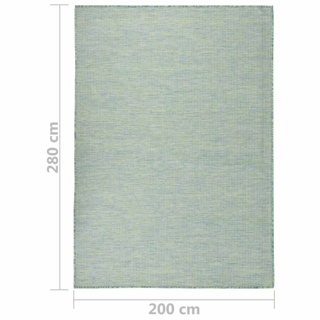 Buitenkleed platgeweven 200x280 cm turquoise
