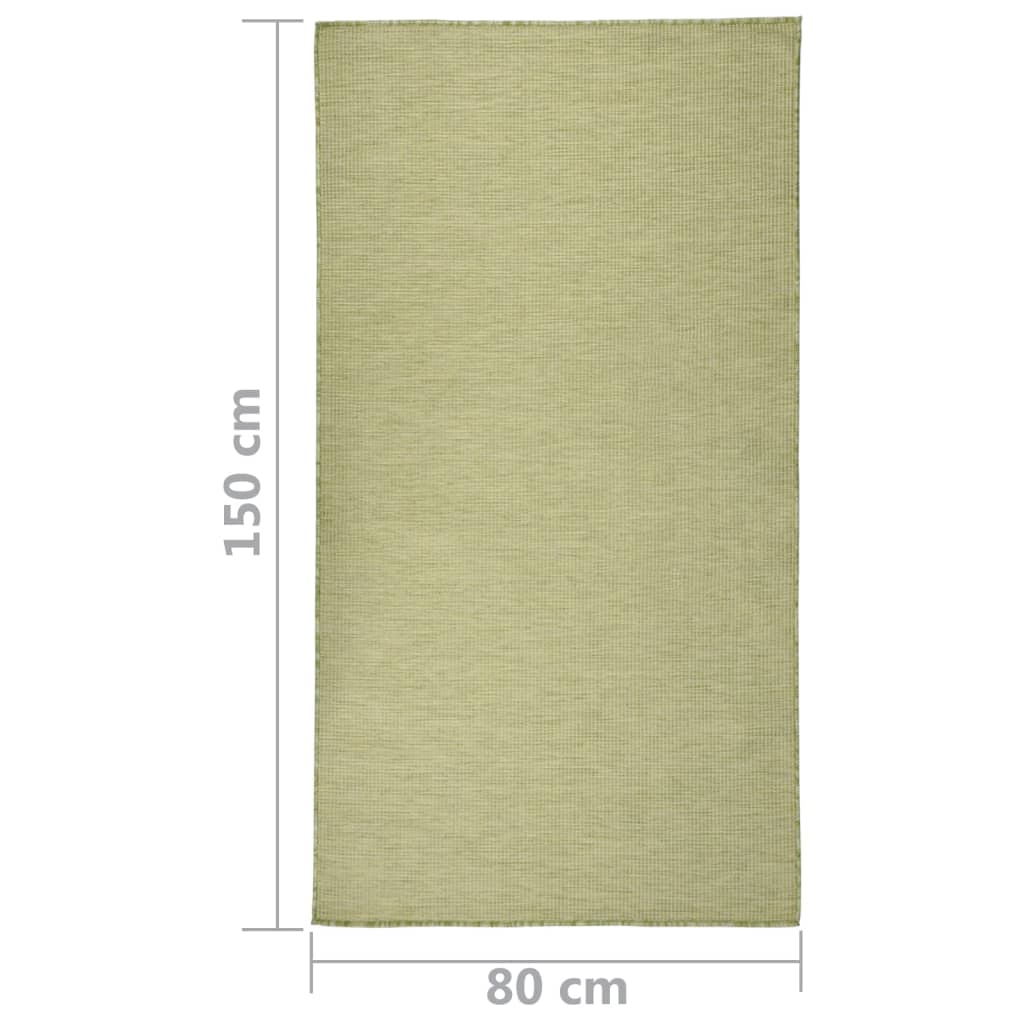 Buitenkleed platgeweven 80x150 cm groen