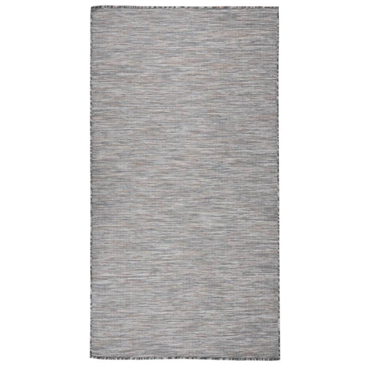 Buitenkleed platgeweven 80x150 cm bruin en blauw is nu te koop bij PeponiXL, paradijselijk wonen!