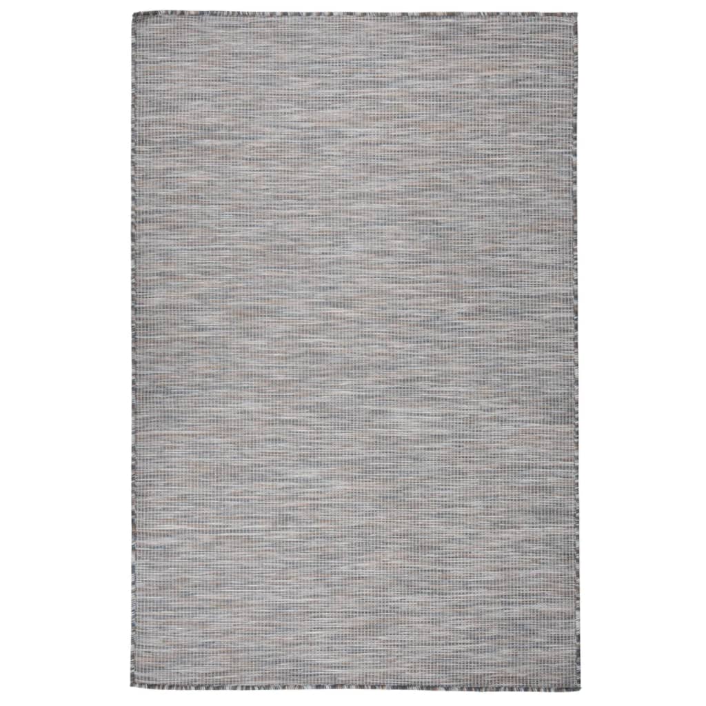 Buitenkleed platgeweven 120x170 cm bruin en blauw is nu te koop bij PeponiXL, paradijselijk wonen!