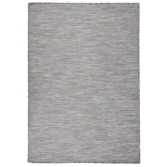 Buitenkleed platgeweven 160x230 cm bruin en blauw is nu te koop bij PeponiXL, paradijselijk wonen!