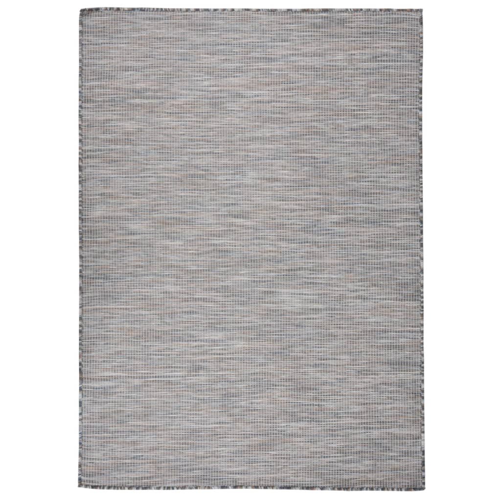 Buitenkleed platgeweven 200x280 cm bruin en blauw is nu te koop bij PeponiXL, paradijselijk wonen!