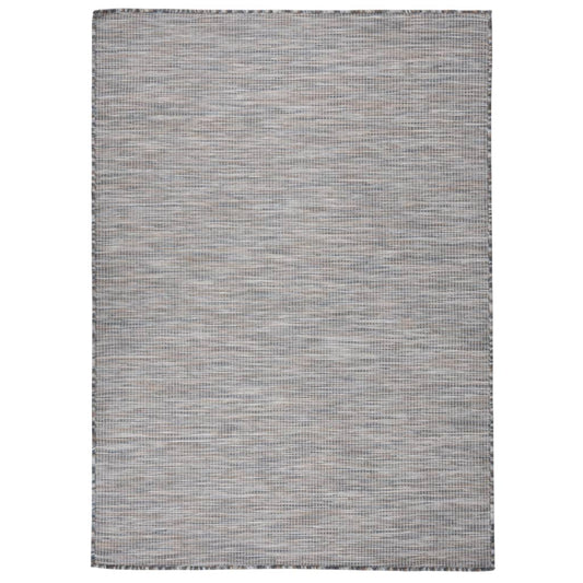 Buitenkleed platgeweven 200x280 cm bruin en blauw is nu te koop bij PeponiXL, paradijselijk wonen!