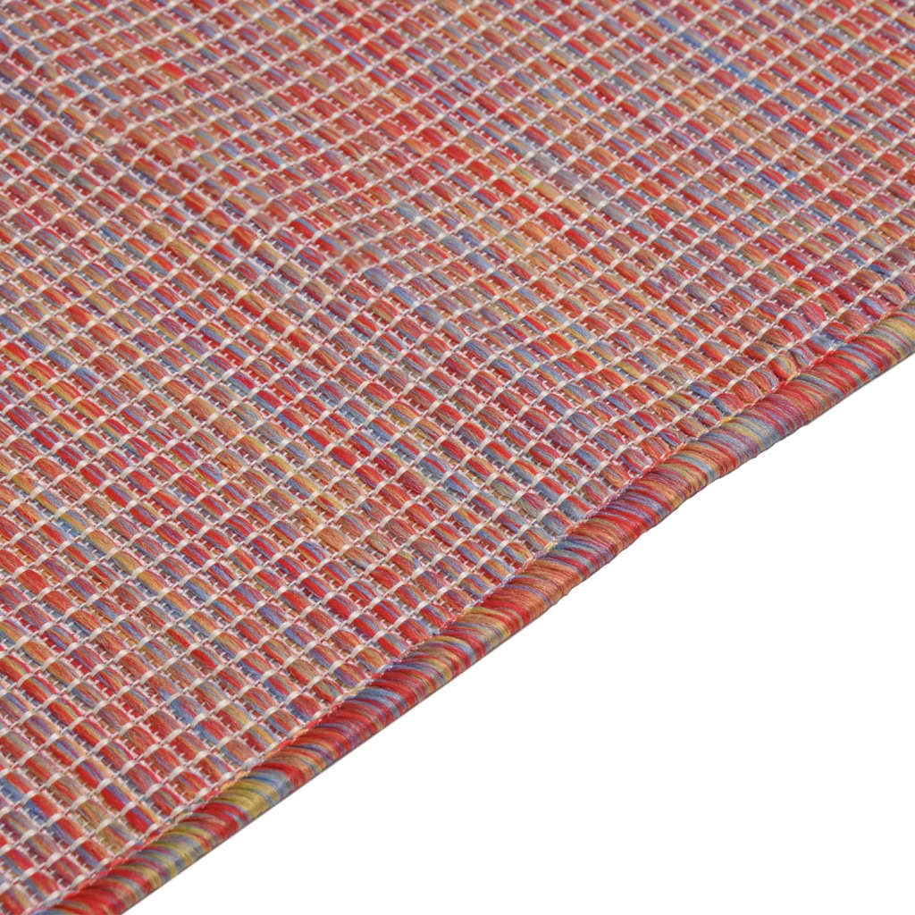 Buitenkleed platgeweven 80x150 cm rood