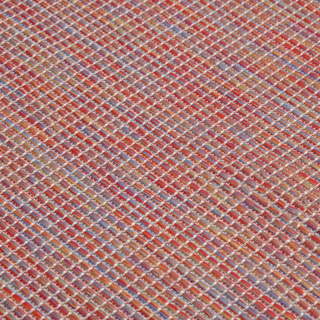 Buitenkleed platgeweven 80x250 cm rood
