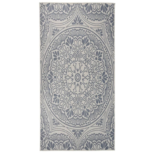 Buitenkleed met patroon platgeweven 100x200 cm blauw is nu te koop bij PeponiXL, paradijselijk wonen!