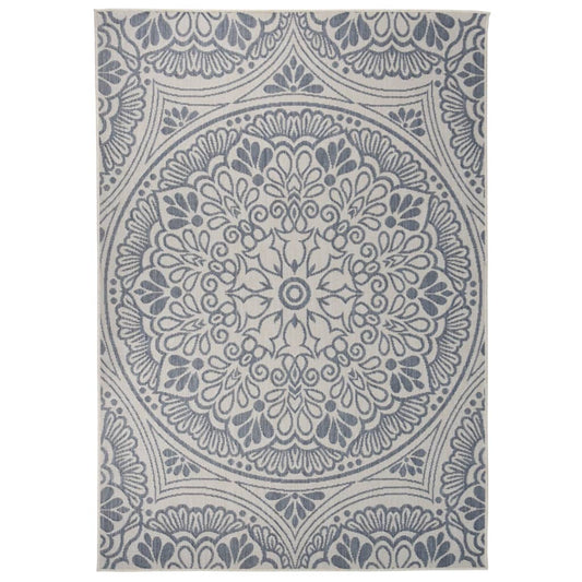 Buitenkleed met patroon platgeweven 160x230 cm blauw is nu te koop bij PeponiXL, paradijselijk wonen!