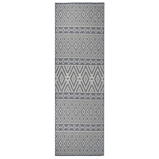 Buitenkleed met patroon platgeweven 80x250 cm blauw is nu te koop bij PeponiXL, paradijselijk wonen!