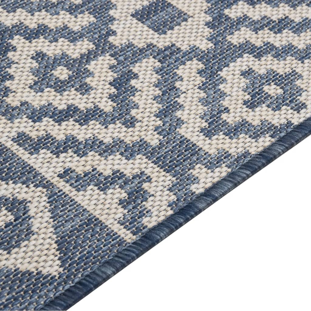 Buitenkleed met patroon platgeweven 80x250 cm blauw is nu te koop bij PeponiXL, paradijselijk wonen!