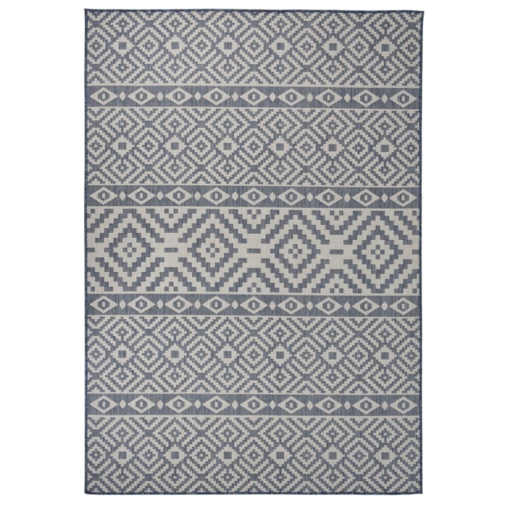 Buitenkleed met patroon platgeweven 160x230 cm blauw is nu te koop bij PeponiXL, paradijselijk wonen!