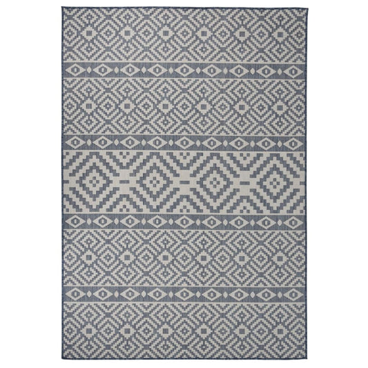 Buitenkleed met patroon platgeweven 160x230 cm blauw is nu te koop bij PeponiXL, paradijselijk wonen!