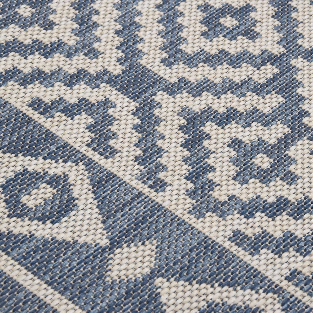 Buitenkleed met patroon platgeweven 160x230 cm blauw is nu te koop bij PeponiXL, paradijselijk wonen!