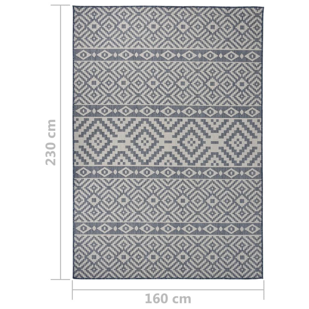Buitenkleed met patroon platgeweven 160x230 cm blauw is nu te koop bij PeponiXL, paradijselijk wonen!