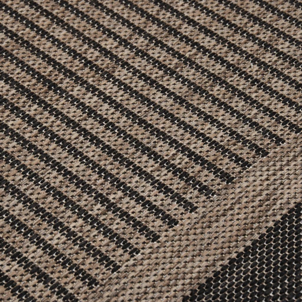 Buitenkleed platgeweven 140x200 cm donkerbruin