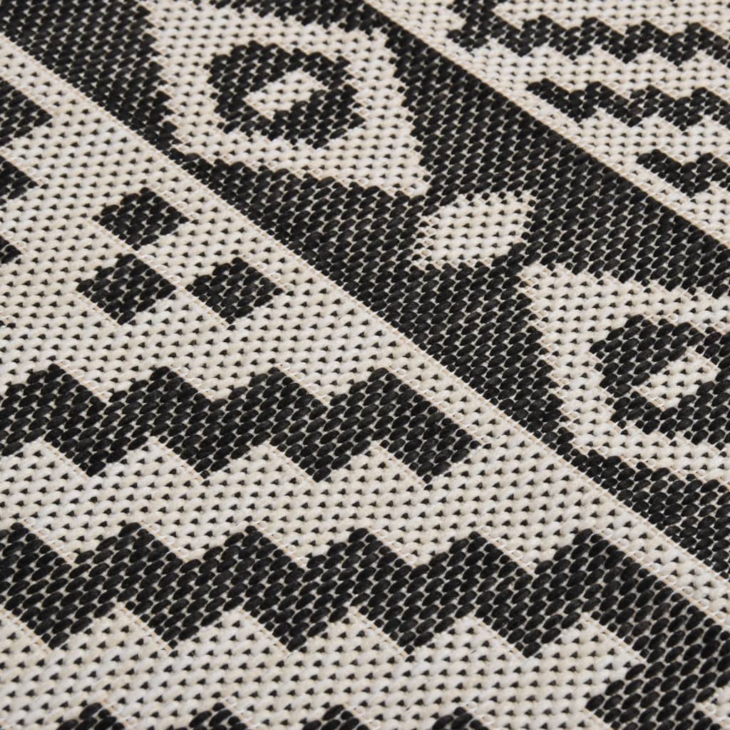 Buitenkleed met patroon platgeweven 200x280 cm zwart is nu te koop bij PeponiXL, paradijselijk wonen!