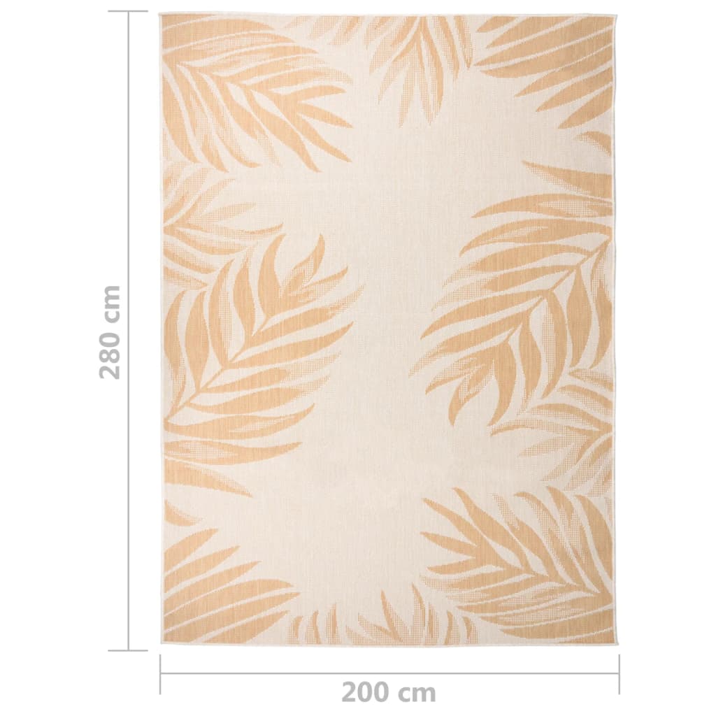 Buitenkleed met bladpatroon platgeweven 200x280 cm is nu te koop bij PeponiXL, paradijselijk wonen!